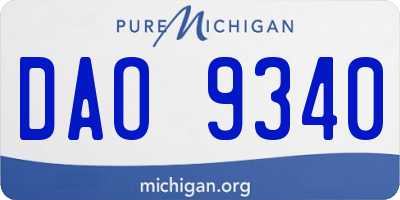 MI license plate DAO9340
