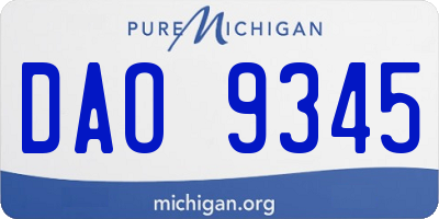 MI license plate DAO9345