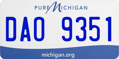 MI license plate DAO9351