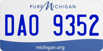 MI license plate DAO9352