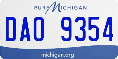 MI license plate DAO9354