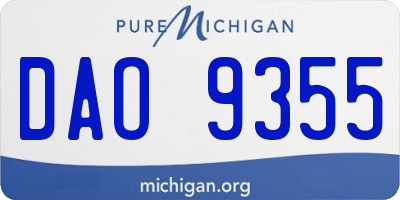 MI license plate DAO9355