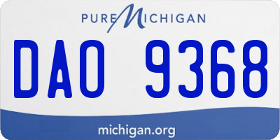 MI license plate DAO9368