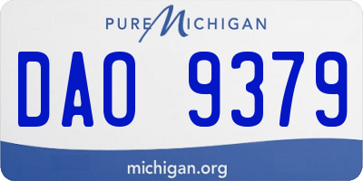 MI license plate DAO9379