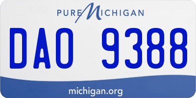 MI license plate DAO9388