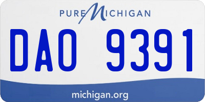 MI license plate DAO9391