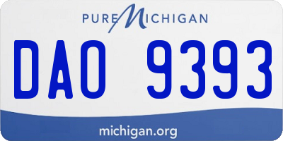 MI license plate DAO9393