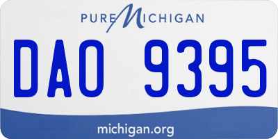 MI license plate DAO9395