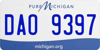 MI license plate DAO9397