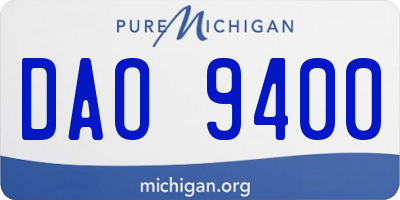 MI license plate DAO9400