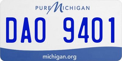 MI license plate DAO9401