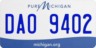 MI license plate DAO9402