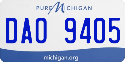 MI license plate DAO9405