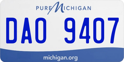 MI license plate DAO9407