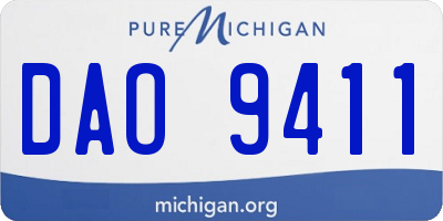 MI license plate DAO9411