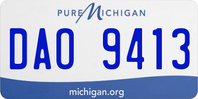 MI license plate DAO9413