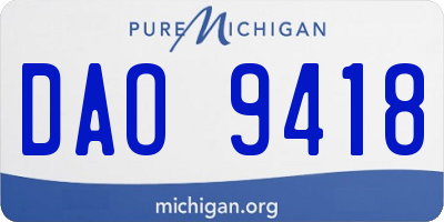 MI license plate DAO9418