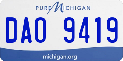 MI license plate DAO9419