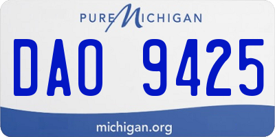 MI license plate DAO9425