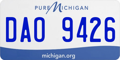 MI license plate DAO9426