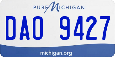 MI license plate DAO9427