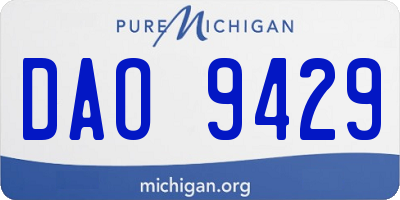 MI license plate DAO9429