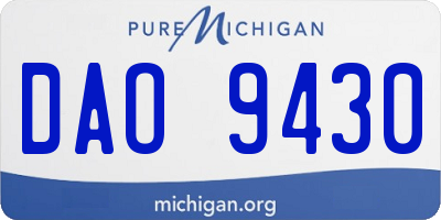 MI license plate DAO9430