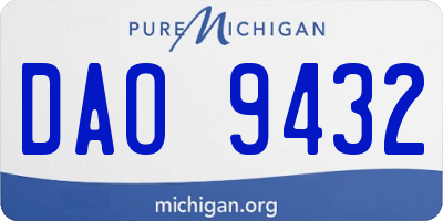 MI license plate DAO9432