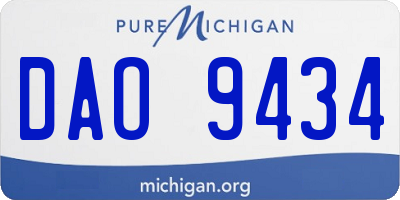 MI license plate DAO9434