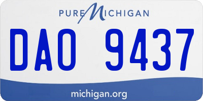 MI license plate DAO9437