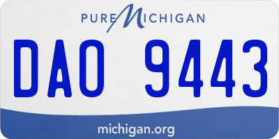 MI license plate DAO9443