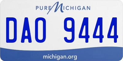MI license plate DAO9444