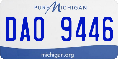 MI license plate DAO9446