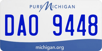 MI license plate DAO9448