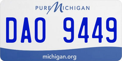 MI license plate DAO9449
