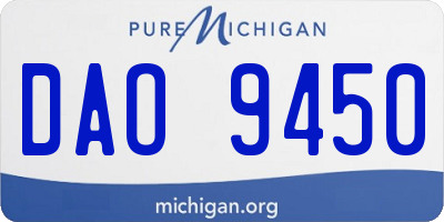 MI license plate DAO9450