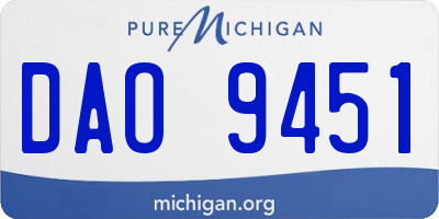 MI license plate DAO9451