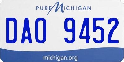 MI license plate DAO9452