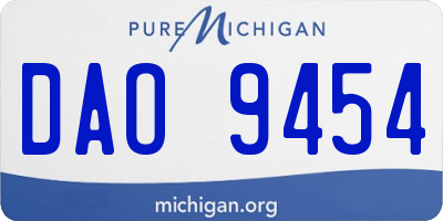 MI license plate DAO9454
