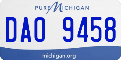 MI license plate DAO9458