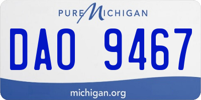 MI license plate DAO9467