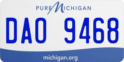 MI license plate DAO9468