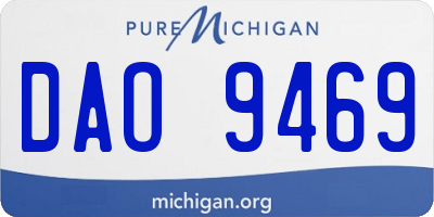 MI license plate DAO9469