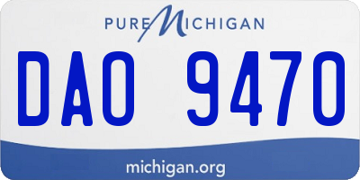 MI license plate DAO9470