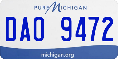 MI license plate DAO9472