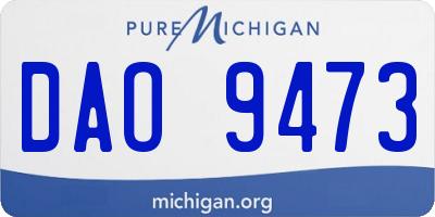 MI license plate DAO9473