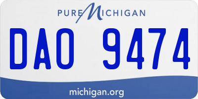 MI license plate DAO9474