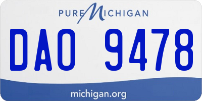 MI license plate DAO9478