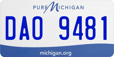 MI license plate DAO9481