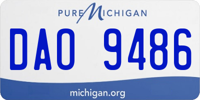 MI license plate DAO9486